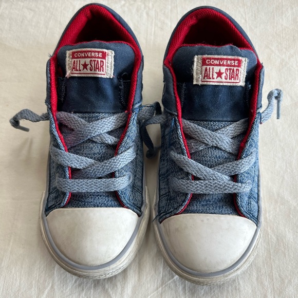 Converse Sneakers Slip-On Little Boy Size 10 Color Blue/Red/White - Picture 1 of 7
